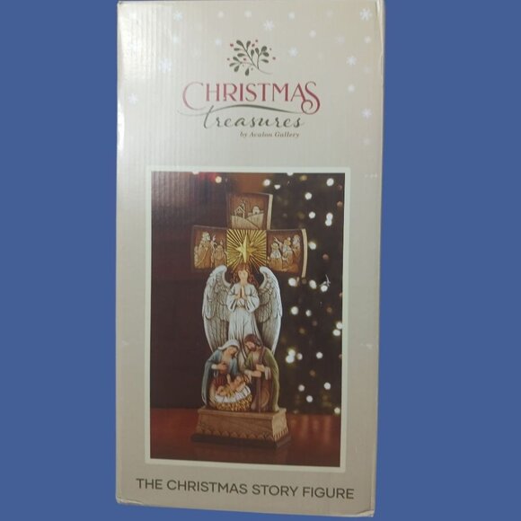 Avalon Gallery Christmas Treasures Nativity Story Figure Cross With Angel "14" - Picture 1 of 12